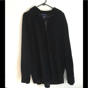 Black corduroy Long Sleeve zipper women’s shirt